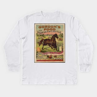 Vintage retro horse poster art Kids Long Sleeve T-Shirt